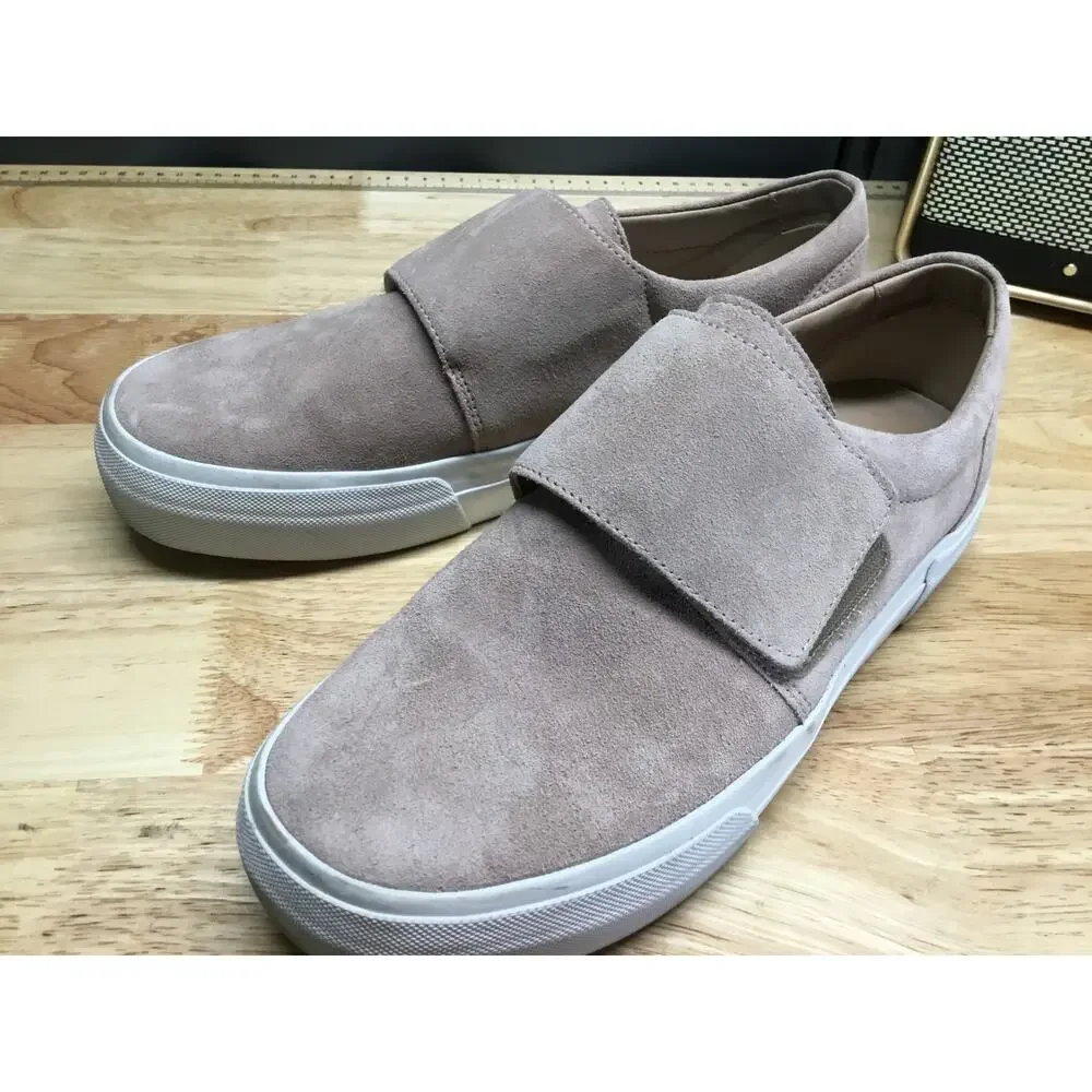 Vince Cage Platform Sneaker Women's 8 Gray Suede Hook & Loop Low Top Round Toe
